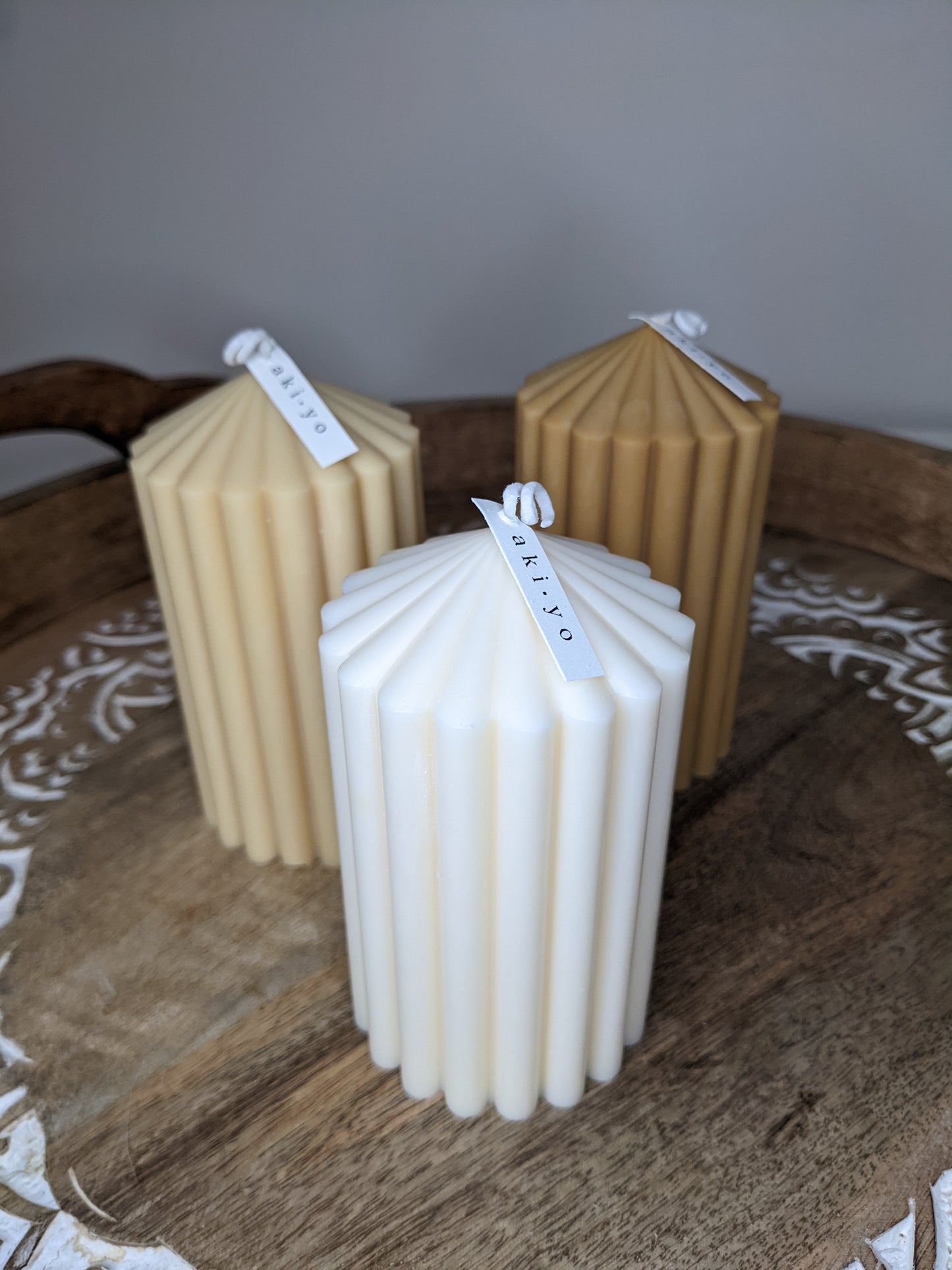 Ribbed Pillar Candle