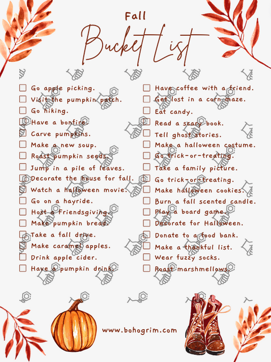 Fall Bucket List - Digital Download